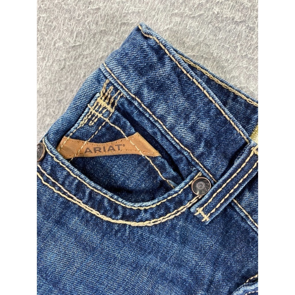 ARIAT Denim B5 Slim Jeans Boys Sz 12 Med Wash Adjustable Waist Western Wear - Picture 7 of 13